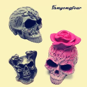 

Silicone Baking Mold Skull diy Fondant Mould Gypsum Resin Chocolate Candle Mould