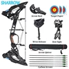 Archery Compound Bow Set Steel Ball Dual Use Bow 330/460FPS 31.5" Carbon Arrow Bow Sight for Outdoor Hunting Shooting Training