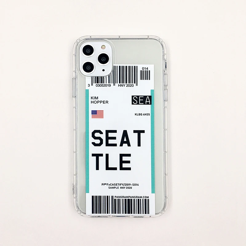 Seattle Горячая Распродажа, забавная этикетка, World ticke, чехол для телефона, для iphone 6 plus, 7, 8, 8 plus, 11 Pro, X, XS, XR, MAX, Мягкая силиконовая задняя крышка из ТПУ - Цвет: Seattle