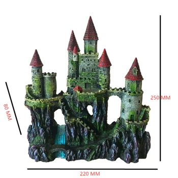 

Fish Tank Accessories Decor Aquarium Decoration Stone Islande Castle Ornament Resin Decorative Rocks Background Dccessories
