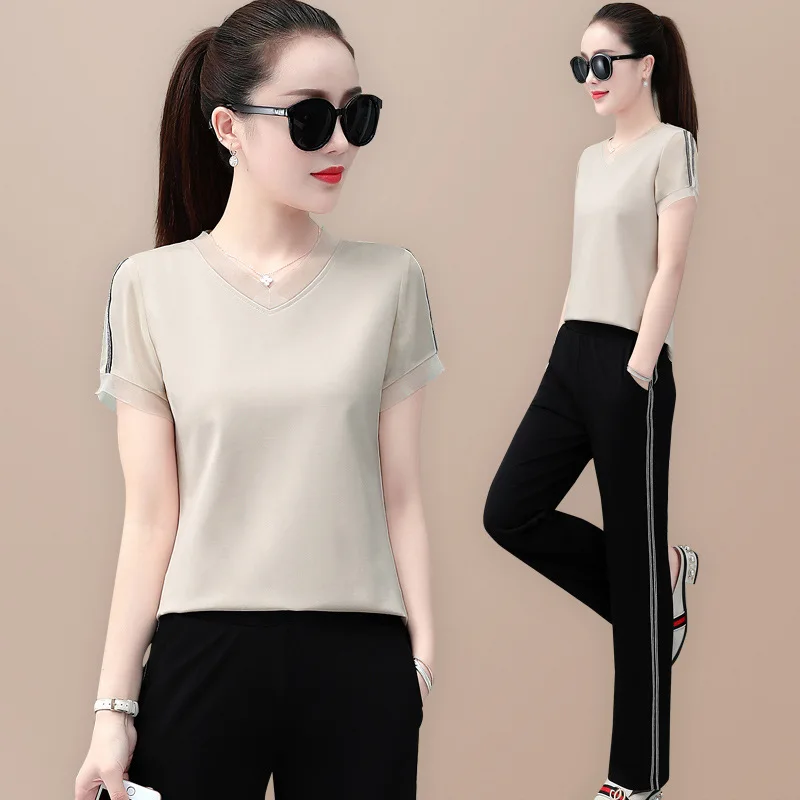 4XL Spring Women Sport Suit Cotton Quickly Dry Loose Sweatshirt+sweatpant Jogger Exercise Outfit Running Casual Set Sportswear | Спорт и