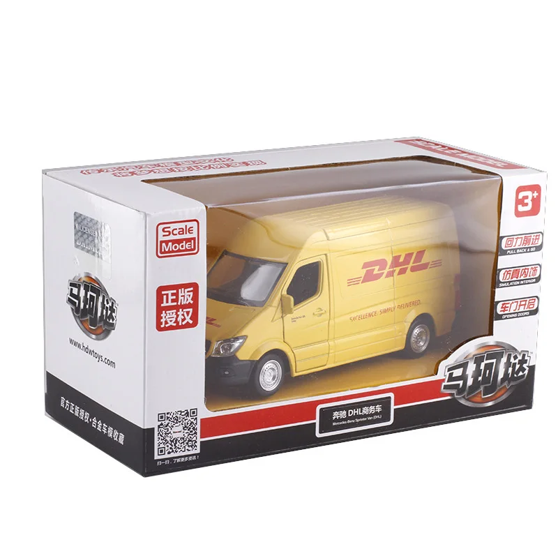 1/36 Truck DHL Model Sprinter MPV Toy Vehicle Alloy Pull Back Mini