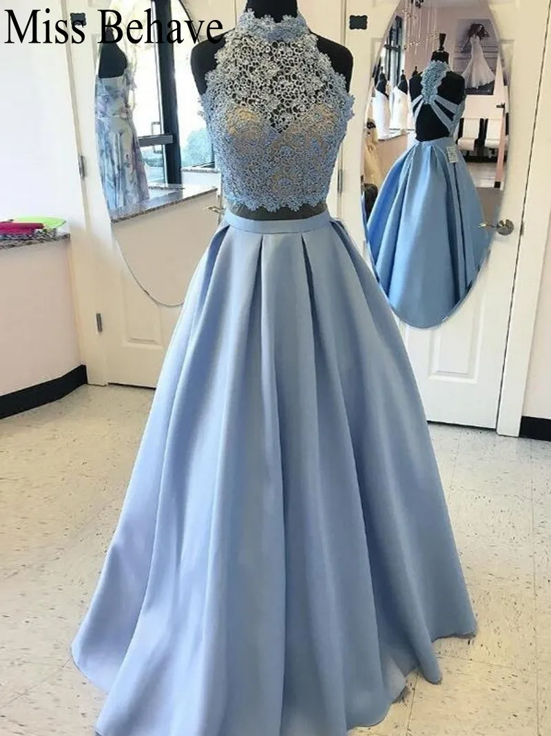 

DD JYOY Two Pieces Lace Evening Dress Long 2019 Sexy Open Back Formal Dress Women Elegant Party Gown Plus Size