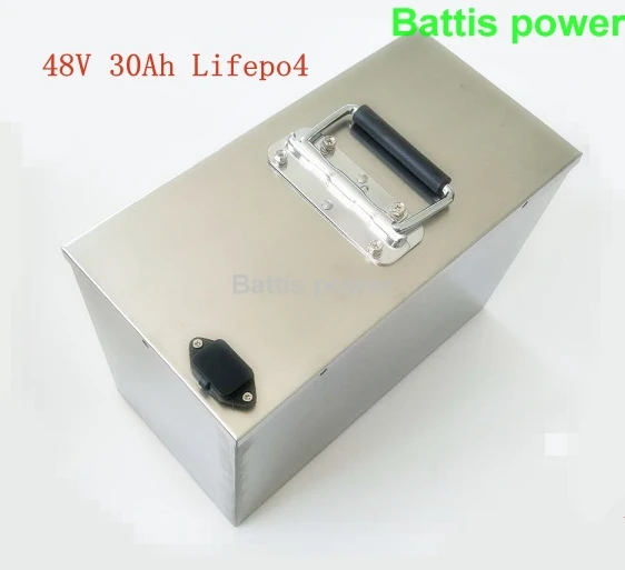 Lifepo4 48V 30Ah батарейный блок с водонепроницаемым сталь чехол аккумулятор 48v 30a для 1000 Вт 1500 Вт мотор для электрического трицикла рыбацкая лодка