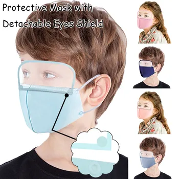 

Kids adult Dustproof Against-Fog Reusable Protect Face Mask with Detachable Eyes Shield Health Care breathable Mask mascarillas