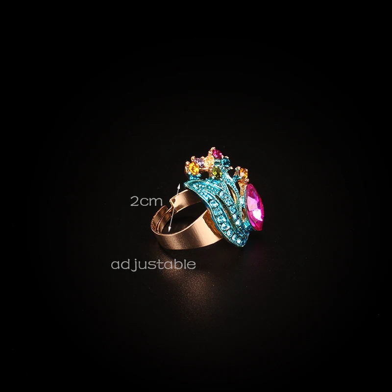 Модный Набор браслетов и колец с хрустальными листьями Свадебные Ювелирные