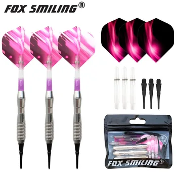 

Fox Smiling 3PCS 17g Professional Electronic Soft Tip Darts With Shafts Tips Flights Set Dardos Accessories Purple