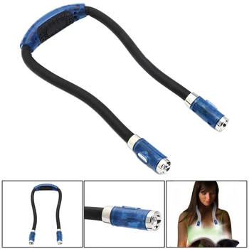 

Flexible Adjustable Hug Book 4 LED Light Neck Night Lamp Torch For Study Reading D08F