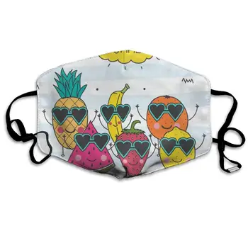 

Dustproof Washable Reusable Hello Summer Funny Fruit Mouth Cover Mask Respirator Germ Protective Warm Windproof Mask