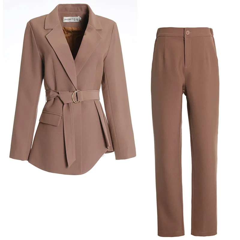 

Business women's suits pants suit 2019 new autumn slim waist ladies jacket Office casual trousers suit female Two-piece set