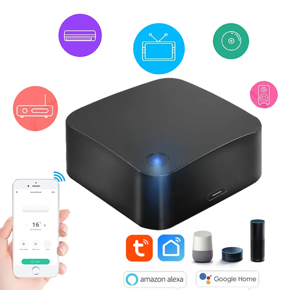 

Smallest Min WiFi Smart IR Remote Controller Smart Home Compatible with Alexa, Google Assistant, IFTTT, Smart Life, TuyaSmart