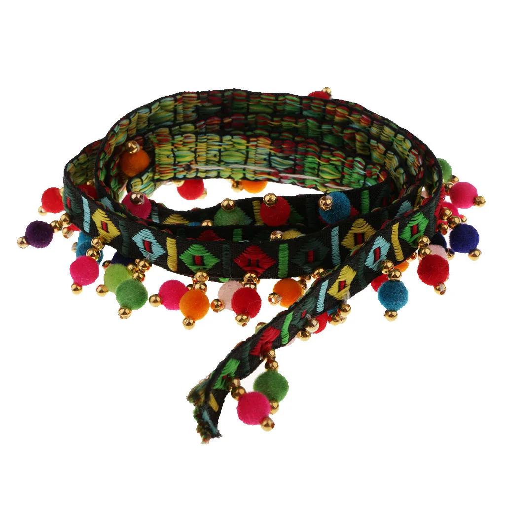1 Yard Ethnic Style Colorful Pom Pom Ball Lace Tassel Ribbon Fringe Trim 1 Yard Ethnic Style Colorful Pom Pom Ball Lace Tassel Ribbon Fringe Trim