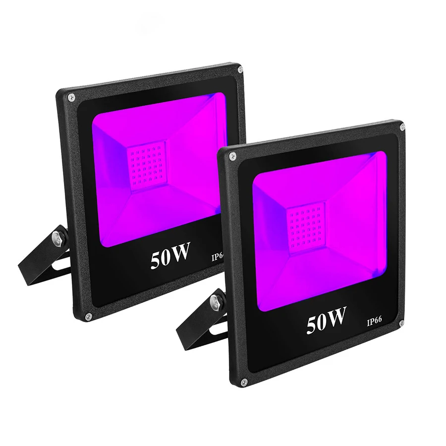 10W 20W 30W 50W UV LED Black Light Floodlight IP66 Waterproof Ultra-Viole Flood Light Stage Light for Halloween Party Curing