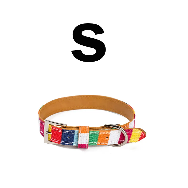 S Collar 1 шт., джинсовый ошейник для собак, Поводок для домашних животных, поводок для собак, плюшевый хаски, товары для пуделя, маленький средний и большой регулируемый поводок для домашних животных, ошейник - Цвет: S Collar