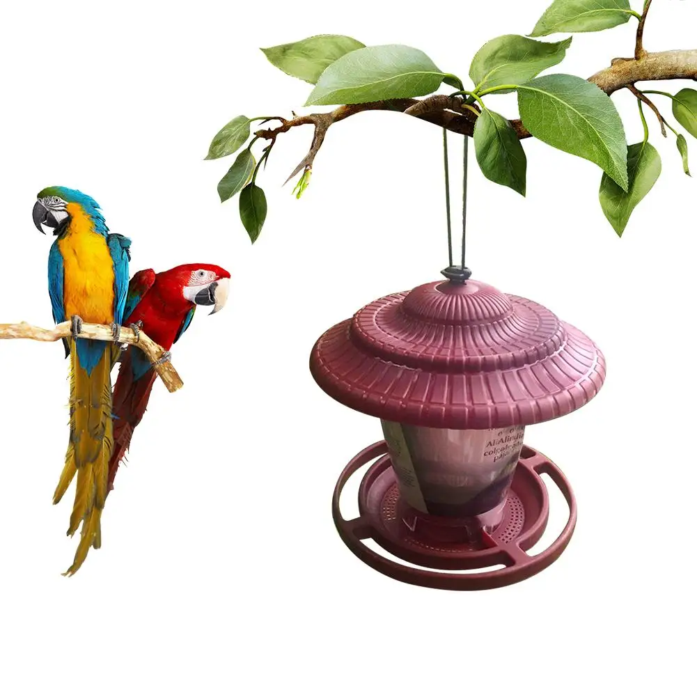 Automatic Bird Feeder Plastic Hanging Bird Parrot Parakeet Seed