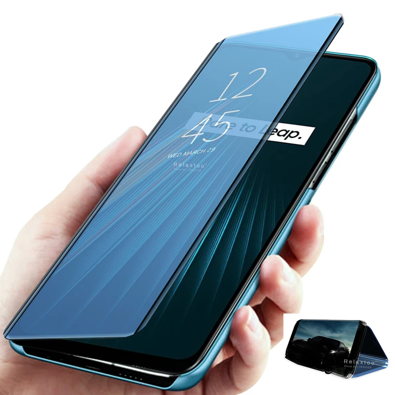 

smart mirror flip case on realme xt x lite light xlite case cover for oppo realmi realme x2 pro real me 5i 5s 5 pro cases covers