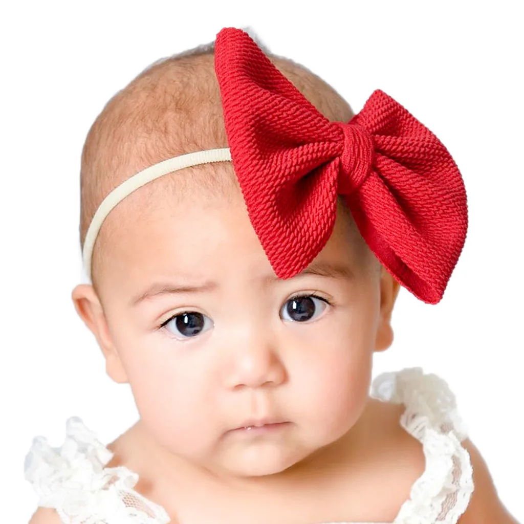 baby solid color Bowknot Headband Kids Girls Hair Accessories New Fashion Children