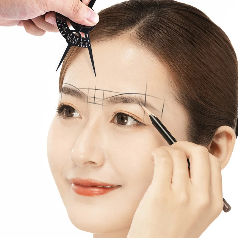 1 pz. Righello per sopracciglia in acciaio inox per microblading, calibro aureo, misura per trucco permanente, stencil, accessori e forniture_voghion.com
