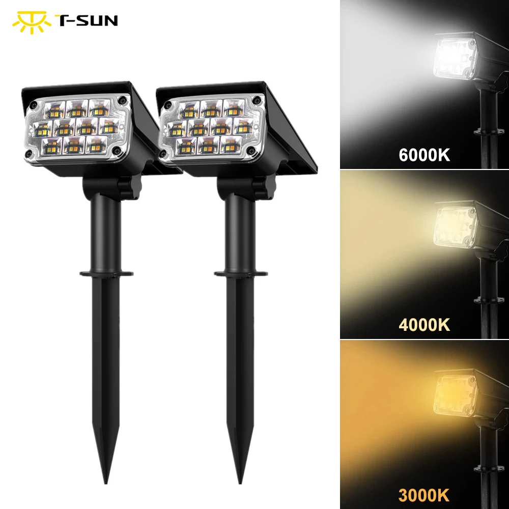 T-SUNRISE 1-4pcs Solar Power Light Adjustable Light Solar Garden Light outdoor IP65 Solar Lamp Super Bright Solar Spotlight super bright bulb led energy saving lamp screw mouth household e27 e40 bulb 150w factory room workshop lighting 100w high power