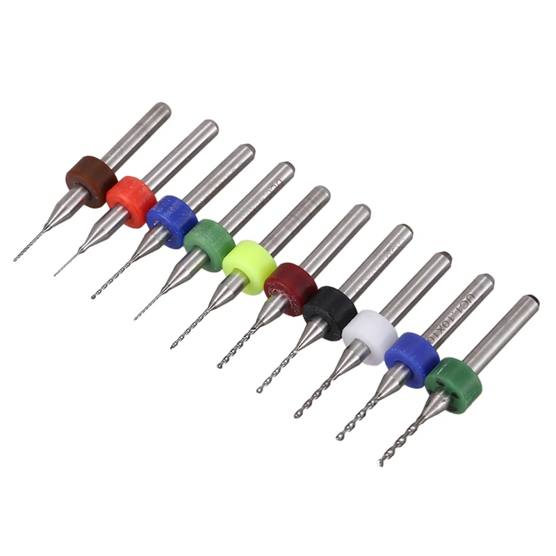 Pack of 10 Carbide mini Drill Bits CNC PCB (0.3-1.2mm) Promotion | Инструменты