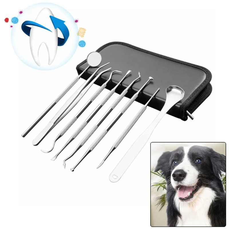 8 Pcs/set Pet Teeth Cleaning Tools Dogs Cats Tartar Stones Remover