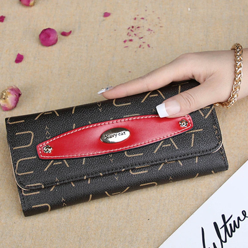 

Luxury Brand Women Wallets Long Zipper Coin Purses Fashion Hasp Thread Wallet Design Clutch Female Money Bag Credit Card Holder