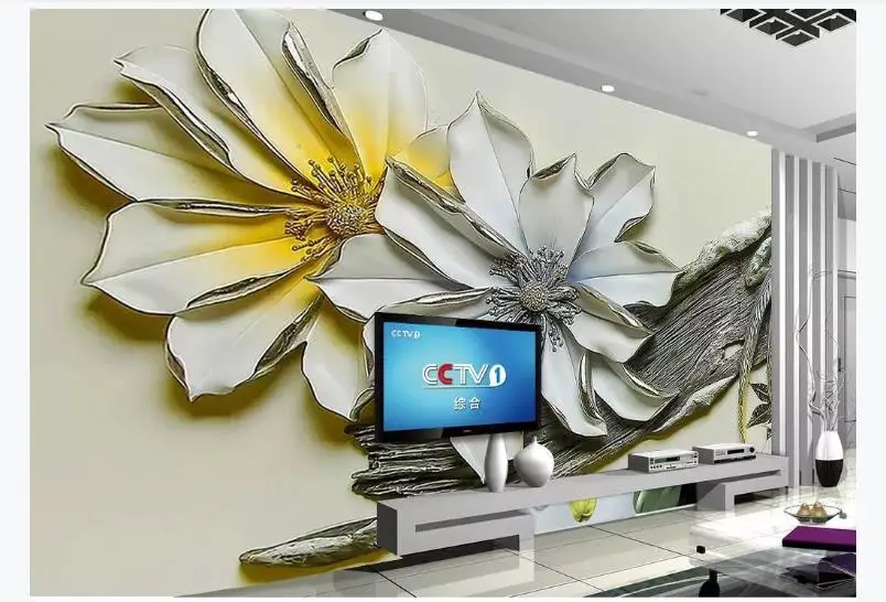 Настенные 3D-обои с кратким цветочным рисунком современные обои для гостиной