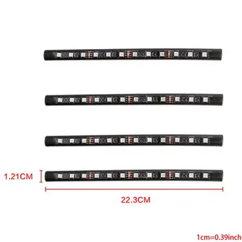 

4 Packs 48 LED Car Interior Lights,Car LED Strip LightsMultiColor Music Light LED Under dash Lighting Kit with Sound Active YHQ