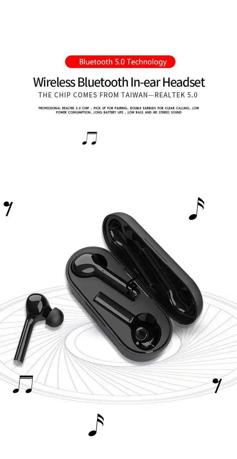 JS-18 беспроводные bluetooth V5.0 TWS наушники HIFI спортивные наушники бас с зарядным устройством для huawei Mate20 Pro