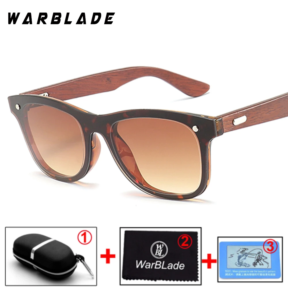 leopard WarBLade высококачественные деревянные очки, черные ореховые мужские и женские солнечные очки, солнцезащитные очки без оправы для мужчин, очки с коробкой - Цвет линз: leopard