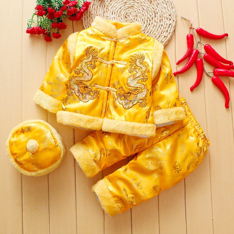 Chinese Tang Suit Baby Traditional Clothing for Kids New Year Classical Boy Oufit Girl Warm Print Costume Children Hanfu Uniform - Цвет: Color 5