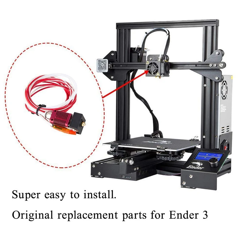 Аксессуары для 3D печати Creality Ender 3 Собранный Hotend комплект 1,75 мм 0,4 мм Mk10 Алюминиевый Экструдер Горячий Конец