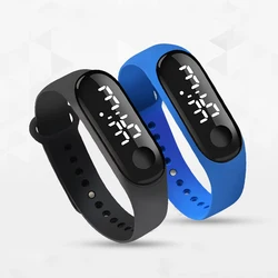 Reloj de pulsera Digital LED para niños y niñas, pulsera electrónica deportiva, de moda, para estudiantes