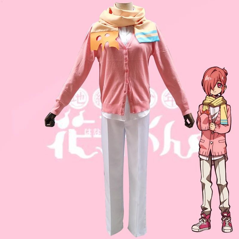 

Anime Toilet-Bound Hanako-kun Mitsuba Costume Cosplay Uniforms Fashion Mens Womens Adults Pink Cartoon Halloween Suits Full Set