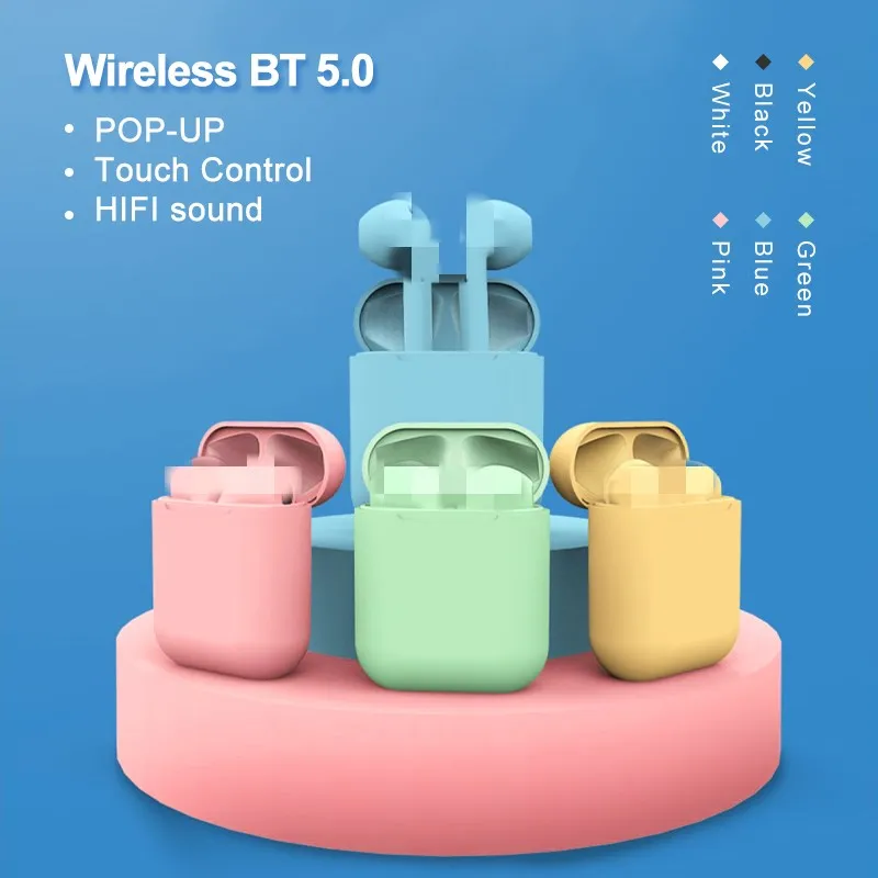 

i12 inpods Wireless Bluetooth 5.0 Headphones Earphones Super Bass Sound Earbuds i7s i9s i11 Tws for Dropshipping