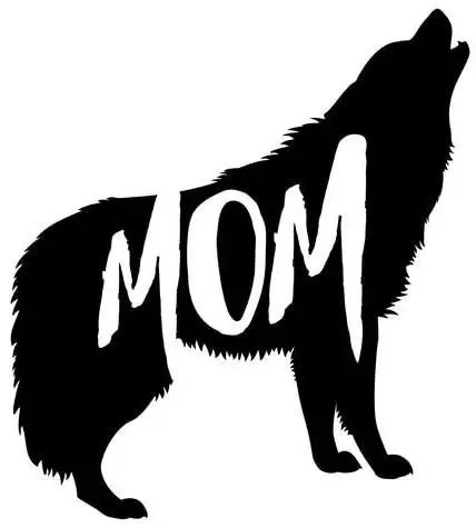 

DAWASARU Mama Wolf Decal Sticker Premium Black Vinyl Creative Decorationinteresting Car Sticker Accessories Custom 13x11CM