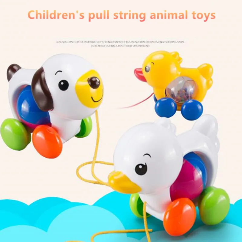 

Baby Toys Traditional Rattle Toy Duck Dog Plastic Toys For Children Sounds Toy Newborn Baby Learn Walk Toy Rattles