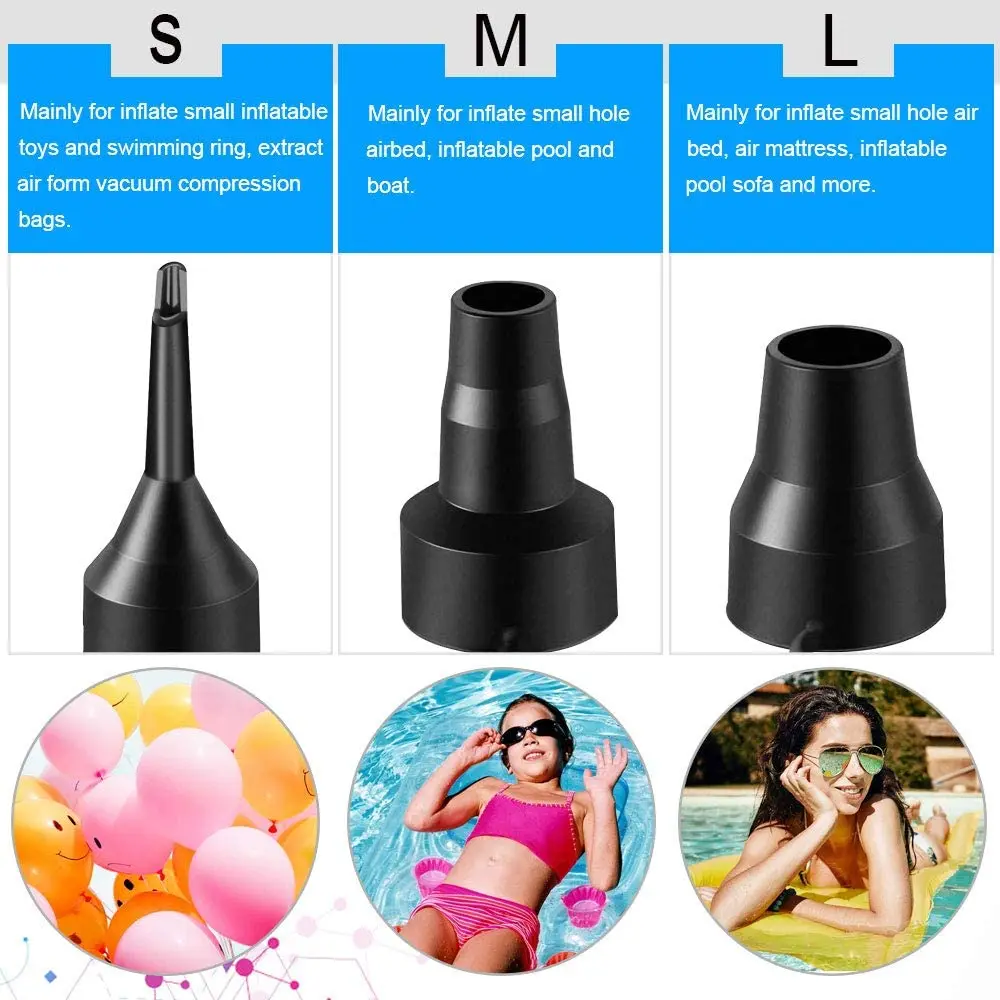 Plastic Nozzle Pump Nozzle Head Air Inflator Adaptor Replacement Nozzles 3 Sizes Inflator Dual Head Pumping air pump,inflatable pump