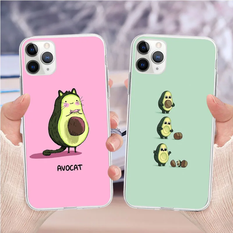 

2020 Cute cartoon case for iphone8plus X XS XR XSMAX soft tpu Avocado back cover for iphone6 6s 6plus 7 7plus for iphone11pro