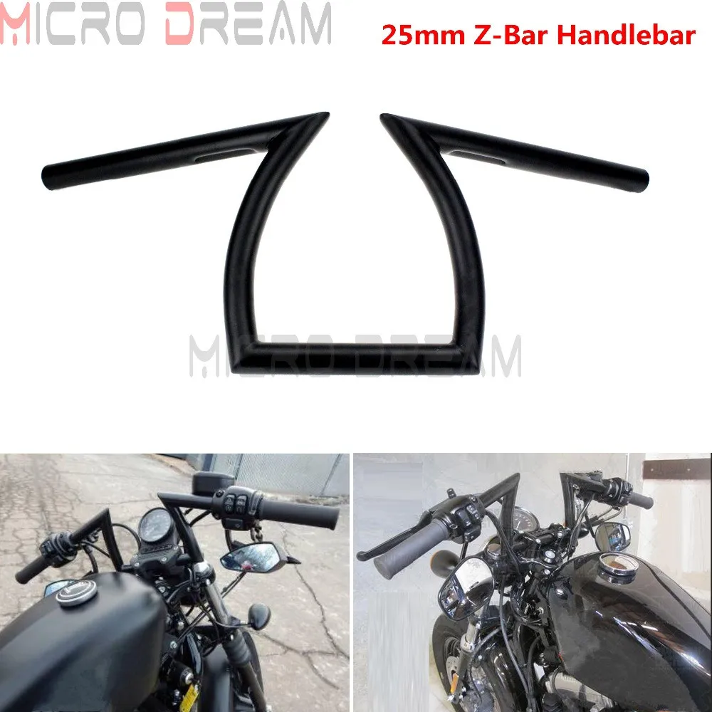 Черный Универсальный руль для мотоцикла 25 мм/1 дюйм ручки Z стержни Harley Sportster 48 XL 883