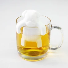 Ситечко в форме мопса для заваривания чая в форме листьев, фильтр для травяного или фруктового чая, диффузор, силиконовые аксессуары для чая