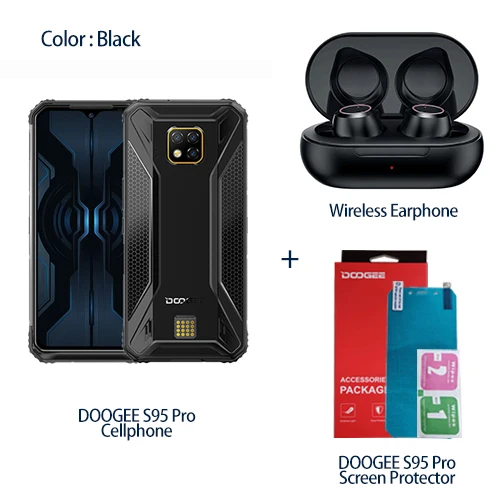 IP68/IP69K DOOGEE S95 Pro Helio P90 Восьмиядерный 8 Гб 128 ГБ модульный прочный мобильный телефон 6,3 дюймов дисплей 5150 мАч 48мп камера Android 9 - Цвет: S95Pro Add Earpho