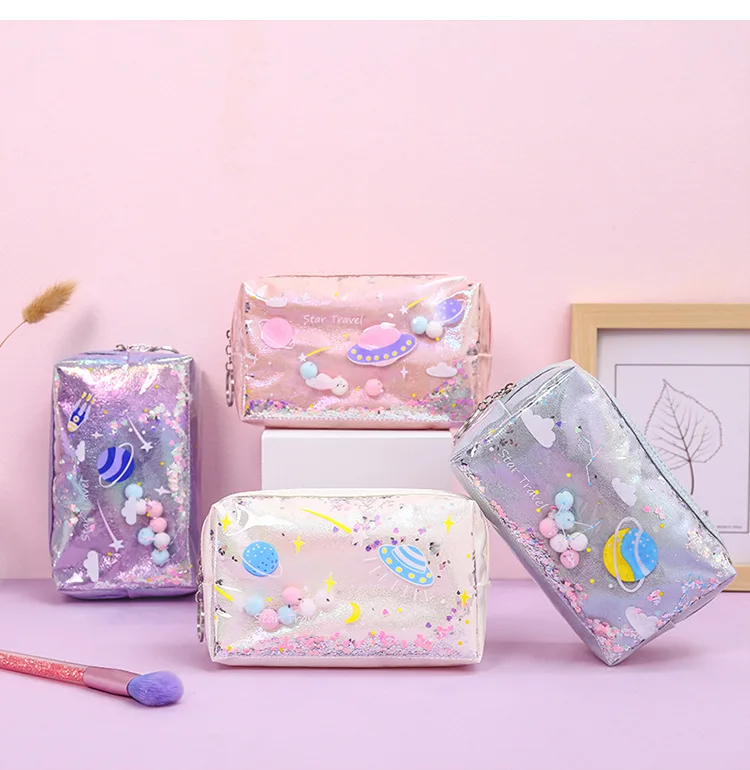 New Hot Sale Laser Design Transparent Travel Storage Bag Female Waterproof Jelly Bag PVC Cosmetic Bag For Female Makeup Bags