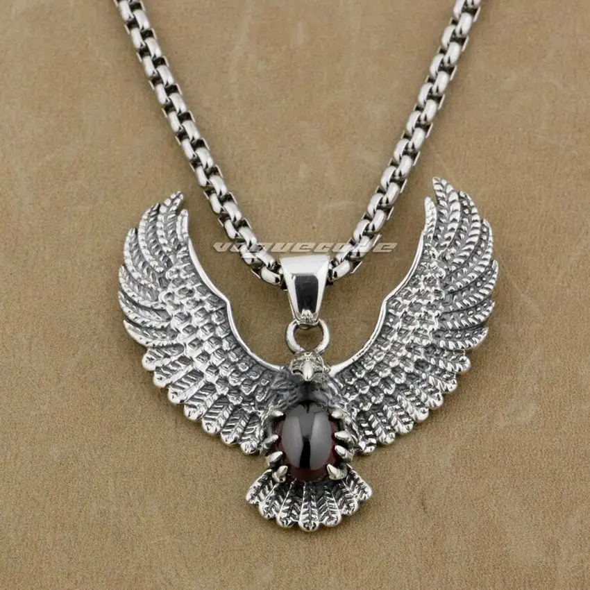 925 Sterling Silver Eagle Holding Merah 