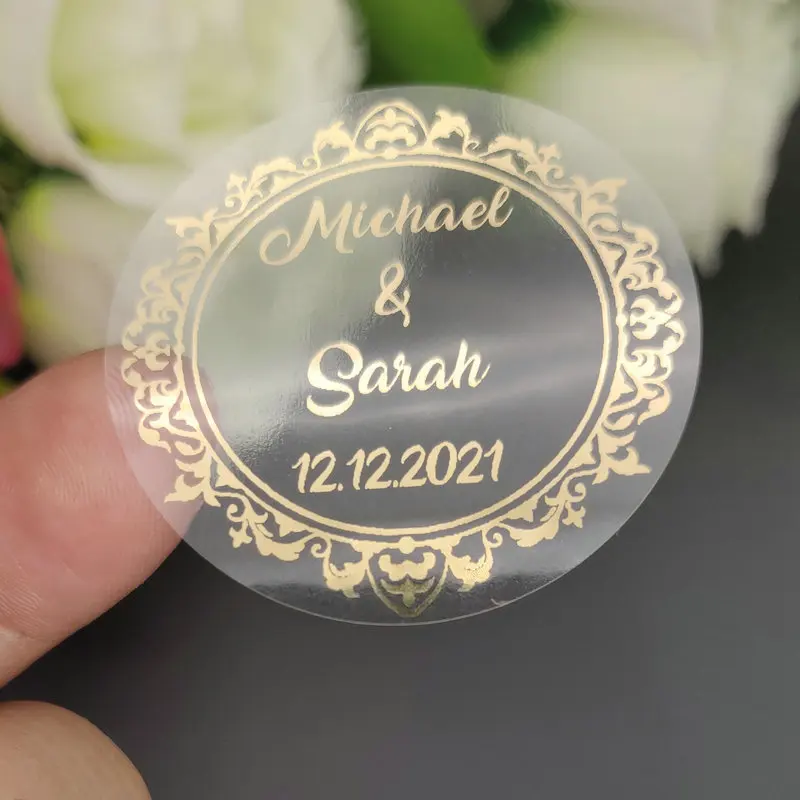 Autocollants Personnalisés Mariage – Avec Votre Photo Dans Un Cadre Fleuri – Pour Invitations, Cadeaux, Baptême – Lot De 50, 40 Ou 26 Unités - 10