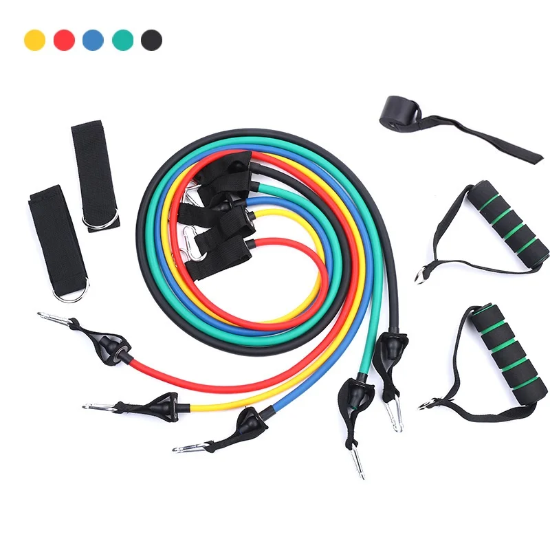 

11Pcs Pull Rope Fitness Exercises Bands Resistance Tubes Latex Tubes Pedal Excerciser Body Training Yoga Workout