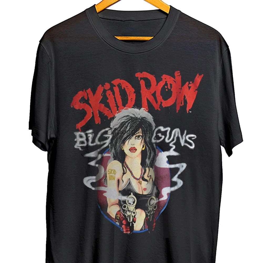 Skid Row Big Guns 80s Music T Shirt Skid Row Heavy Mental Rock Shirt