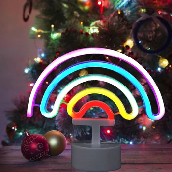 

Practical LED Rainbow Neon Light Wall Art Sign Lights Multi-functional Convenient Bedroom Decoration Atmosphere Lamp