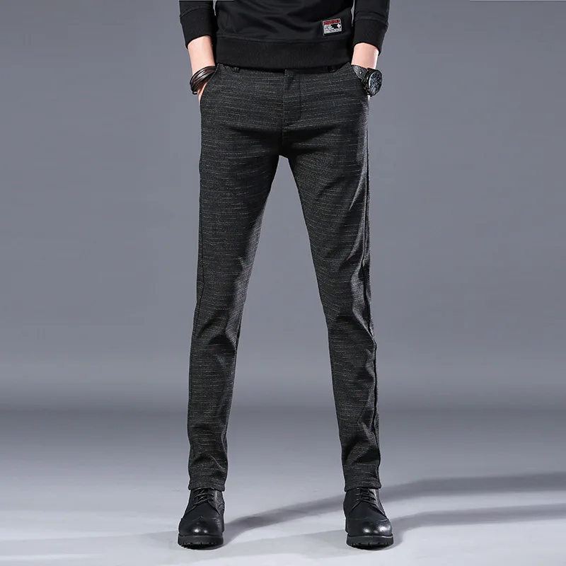 Mens Chinos High Quality Cotton Casual Pants Stretch Male Trousers Man Long Straight Plus Size chinos pants