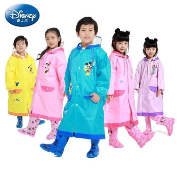 

Disney Mickey Mouse Frozen elsakids Raincoat Poncho Children's Zipper Raincoat Student Jackets Boys Girls Schoolbags Raincoat